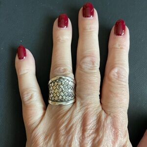 Elegant Silver Woven Ring